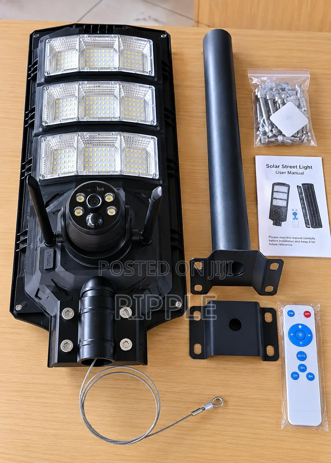 600W Solar Camera Street Light 4MP | 4G WiFi CCTV | 19W Panel
