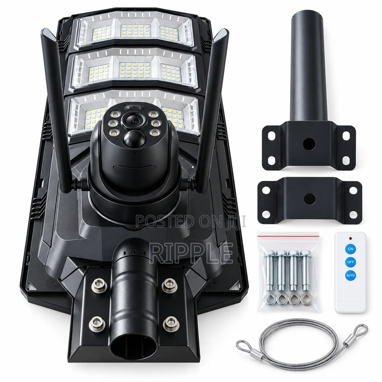 600W Solar Camera Street Light 4MP | 4G WiFi CCTV | 19W Panel