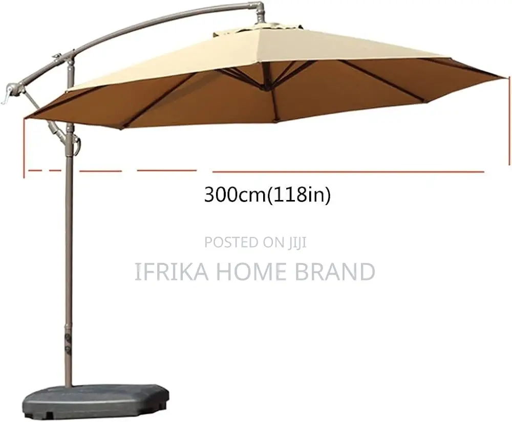 Offset Cantilever Patio Umbrella With a Double-Tier Canopy and a Heavy