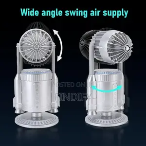 Mist Spray Desk Fan Rocket Shape Dynamic LED Effects