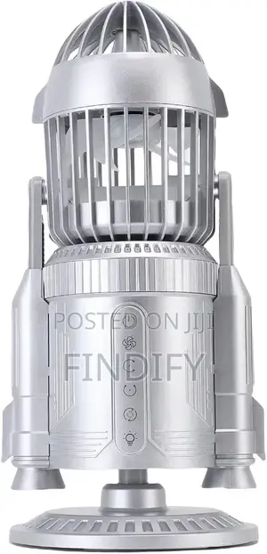 Mist Spray Desk Fan Rocket Shape Dynamic LED Effects