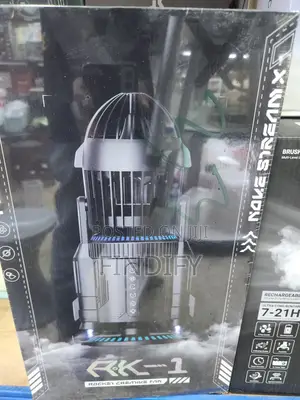 Mist Spray Desk Fan Rocket Shape Dynamic LED Effects