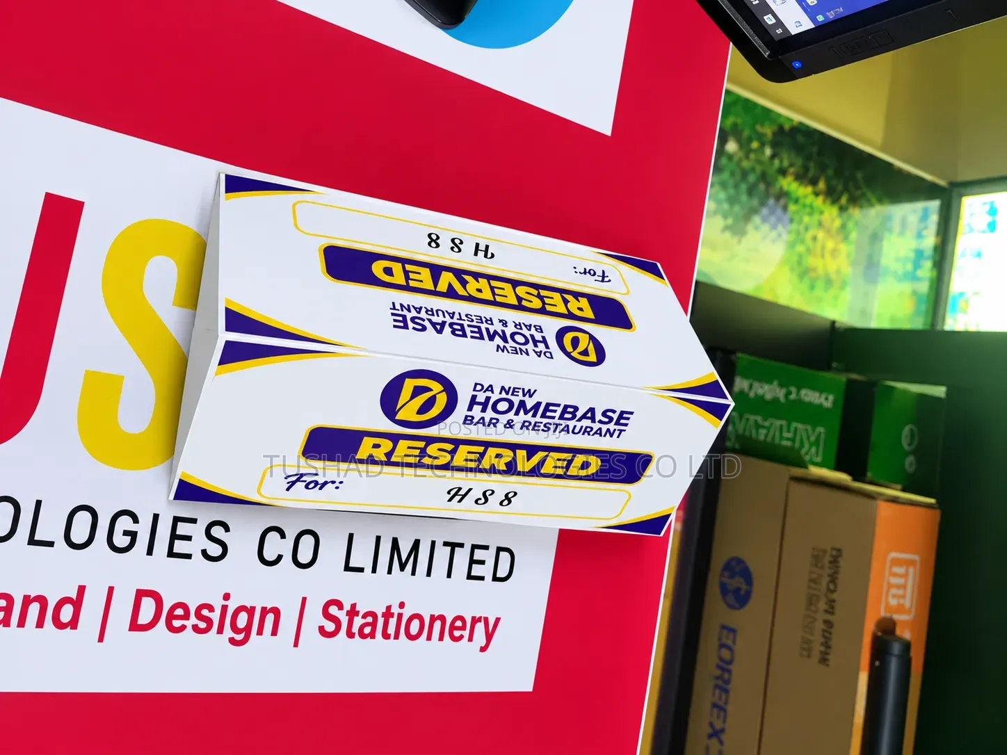 Reserved Table Sign Printing. Table Reserved Flyer, Poster, Notice