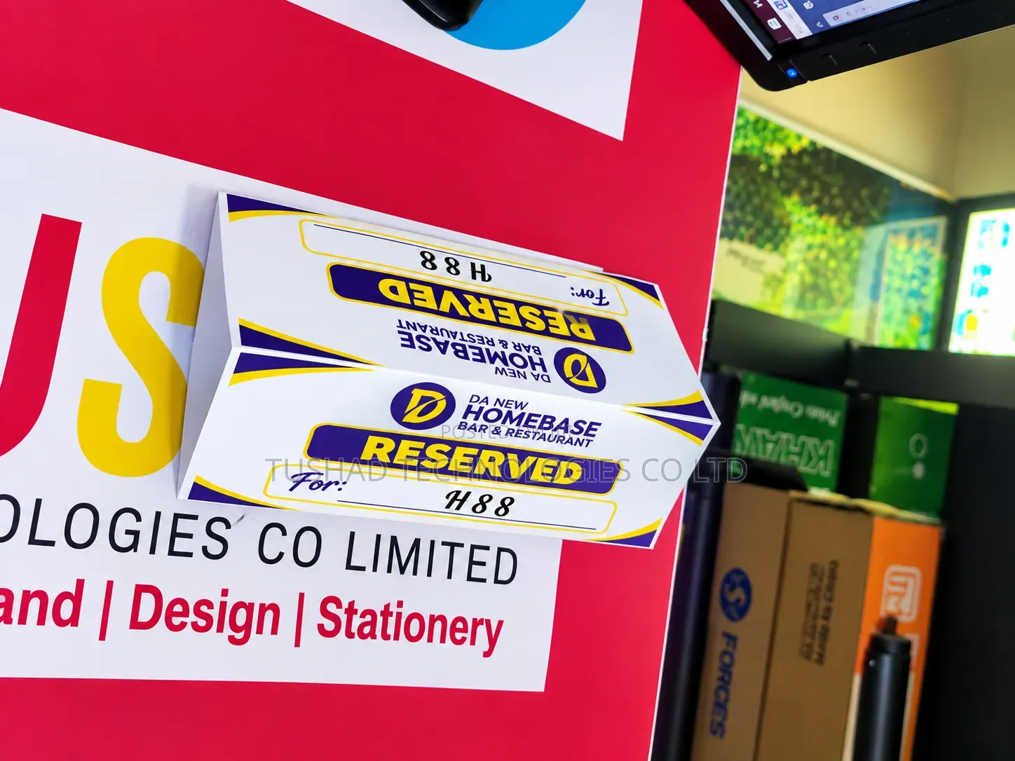 Reserved Table Sign Printing. Table Reserved Flyer, Poster, Notice
