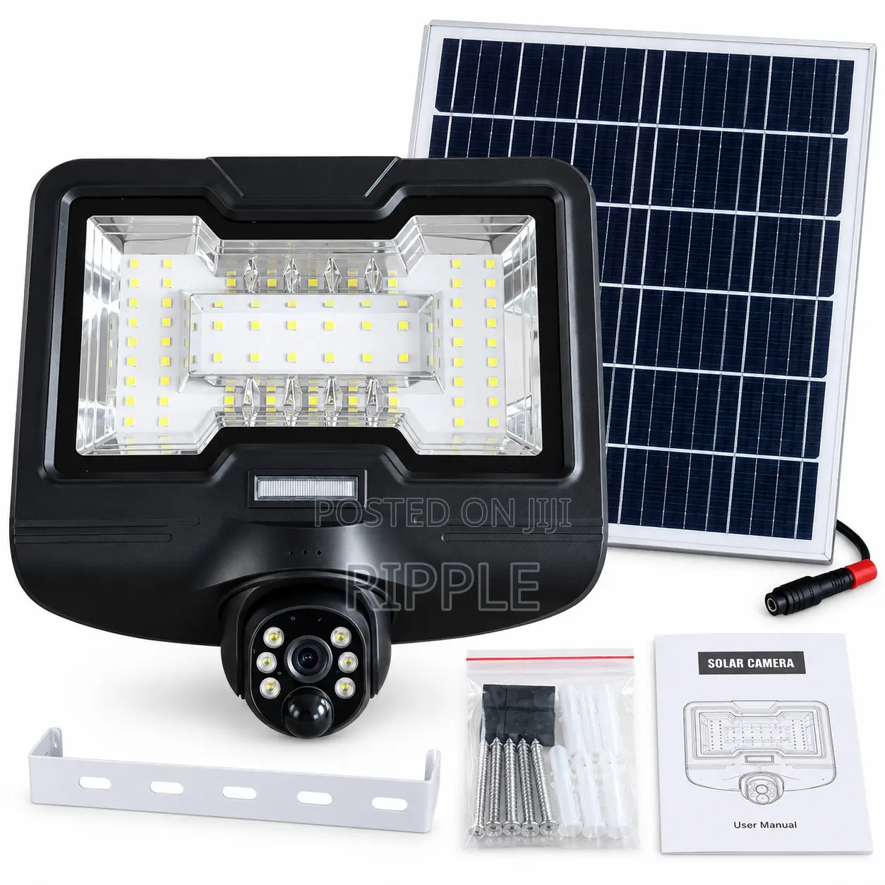 600W Solar Camera Flood Light 4MP | 4G WiFi CCTV | 25W Solar Panel