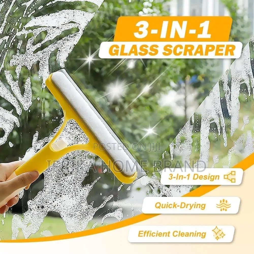 3 in 1 Window Cleaning Scraper, Squeegee for Shower Glass