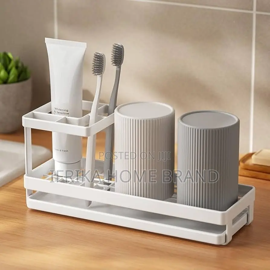 Toothbrush Holders for Bathrooms, 4 Slots Toothbrush and Toothpaste