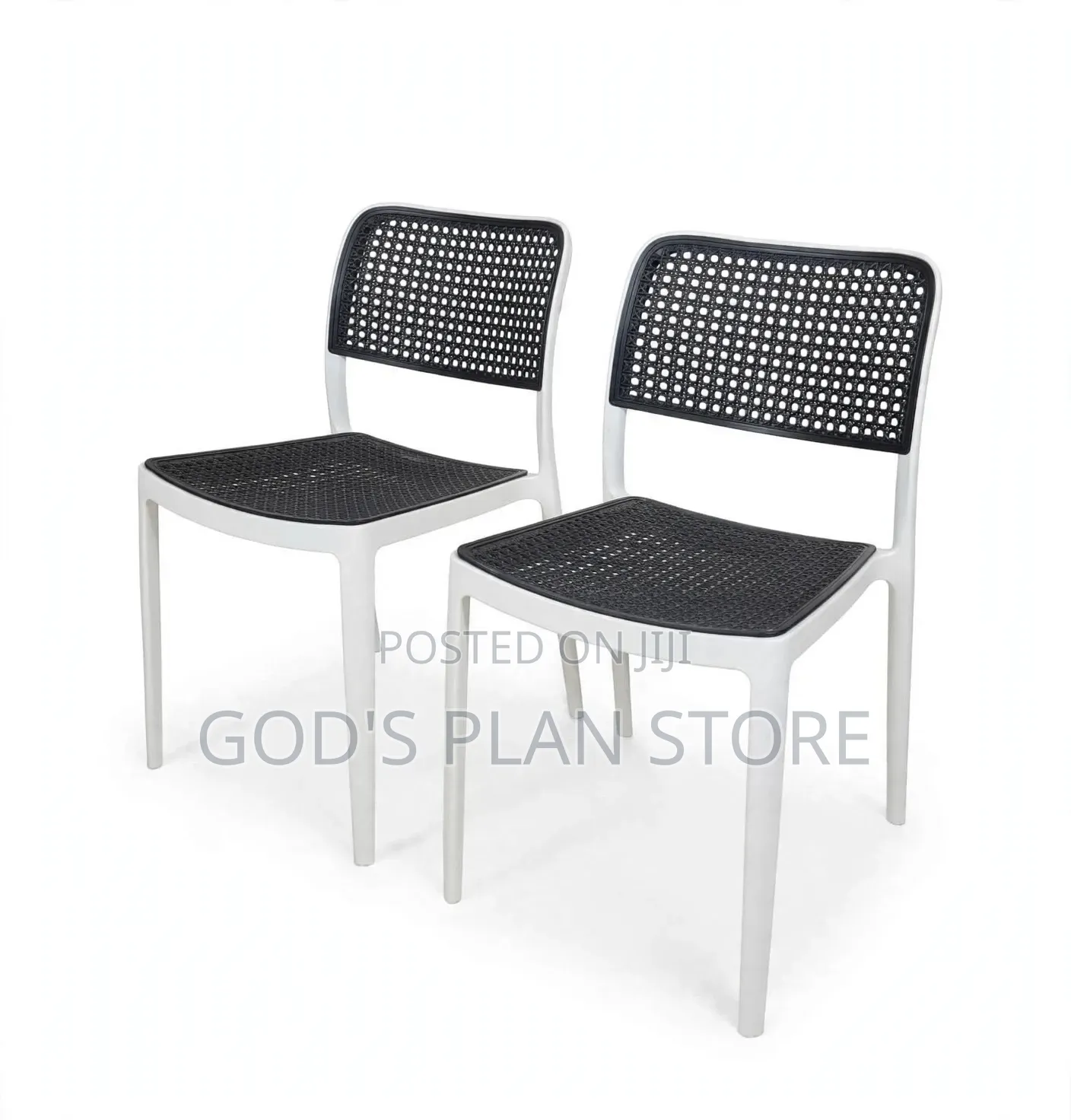 White Frame Black Cane Plastic Chairs Plastic Chairs