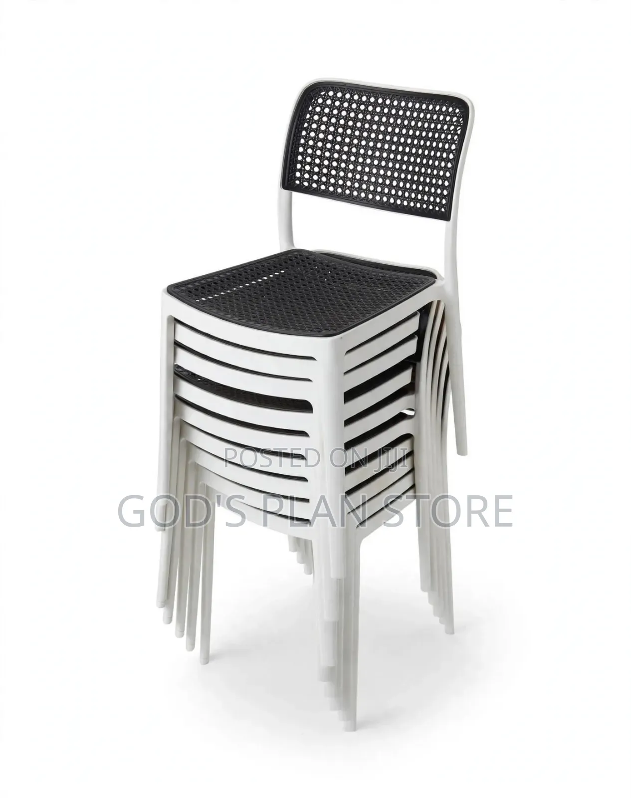White Frame Black Cane Plastic Chairs Plastic Chairs