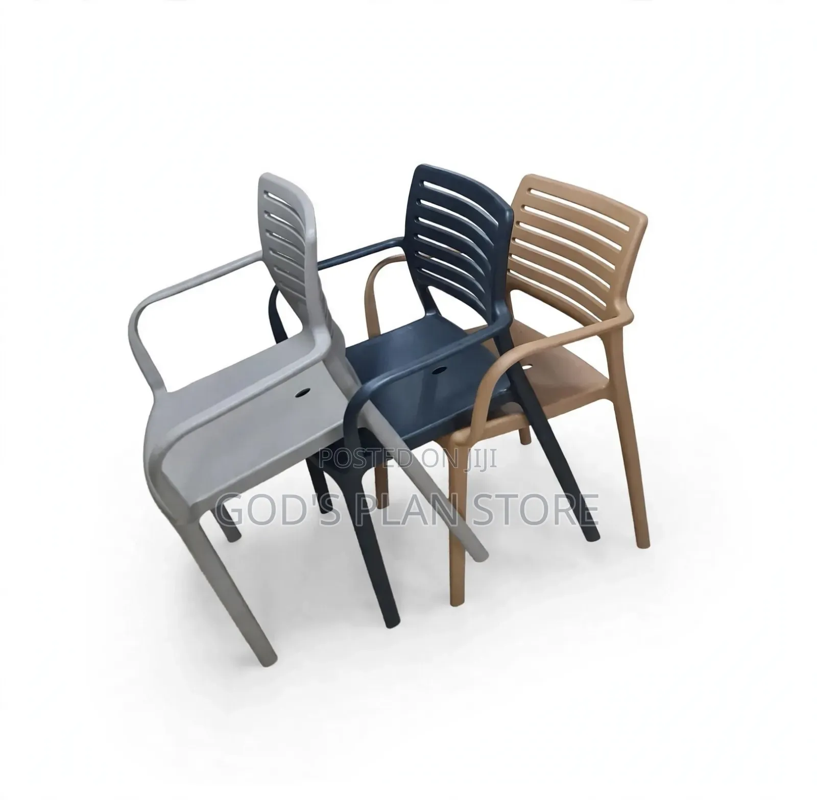 Slatted Back Outdoor Indoor Dining Plastic Chairs Plastic Chairs