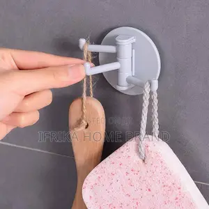 Multi-Arm Swivel Wall Hooks With Self-Adhesive Circular Mounts