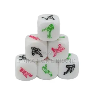 Six-Sided Adult Novelty Dice Featuring Printed Sex Positions in Black,
