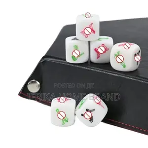 Six-Sided Adult Novelty Dice Featuring Printed Sex Positions in Black,