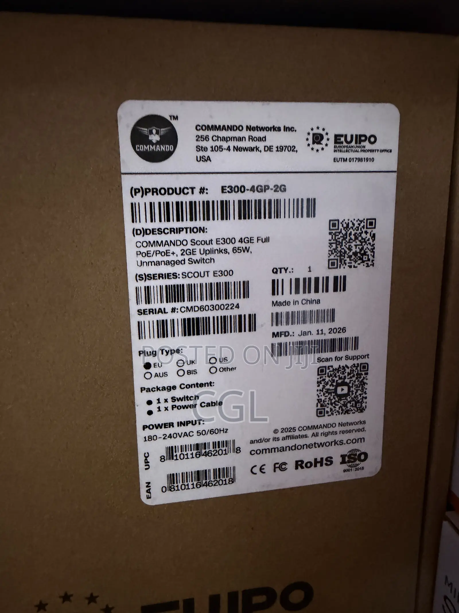 Commando E300-4gp-2g 4ports Full Poe Gigabit Switch