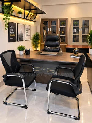 Chief Boss Office Table and Chairs, File Cabinet Set
