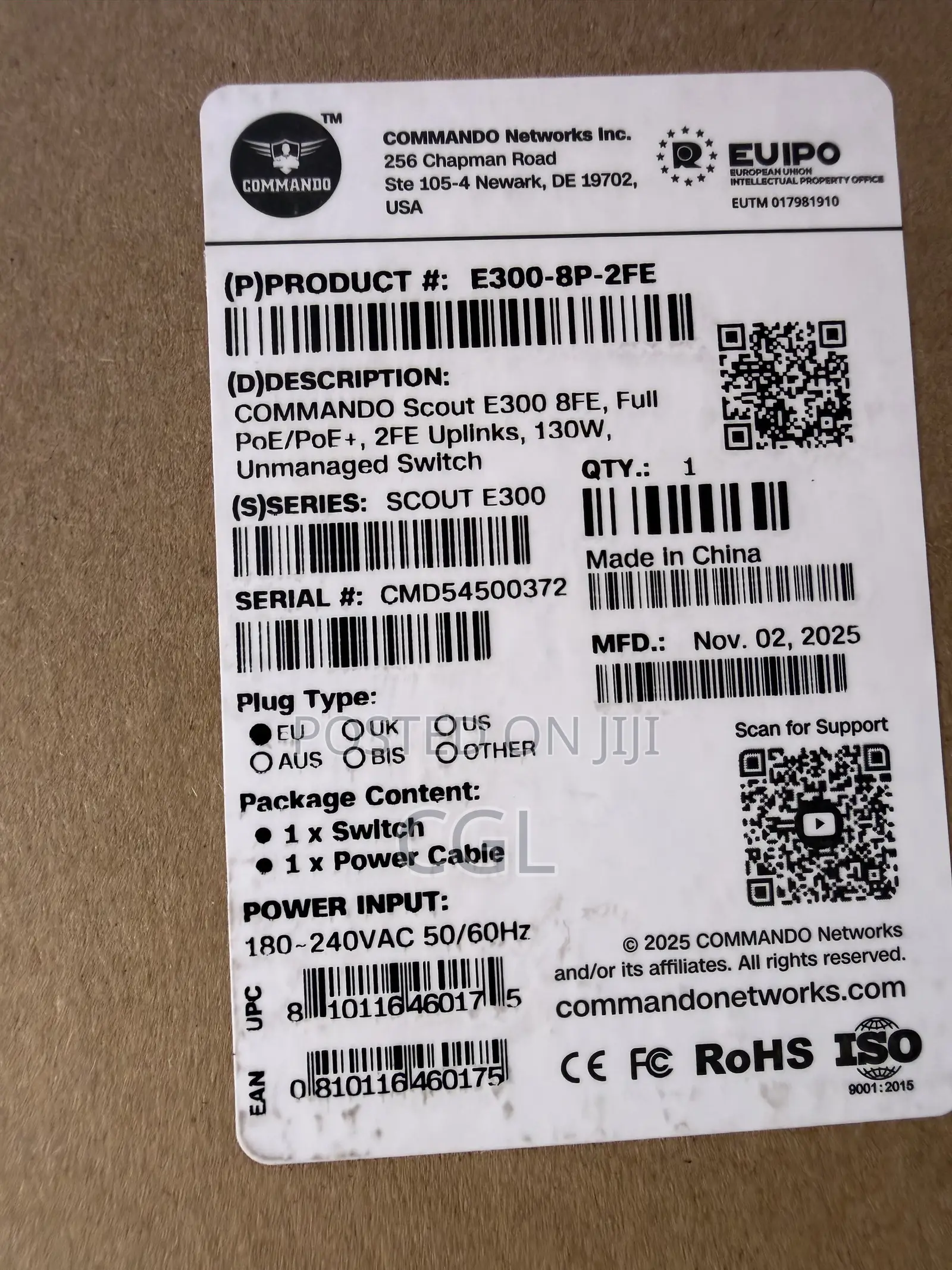 Commando E300-8p-2fe Full Poe 8ports Switch