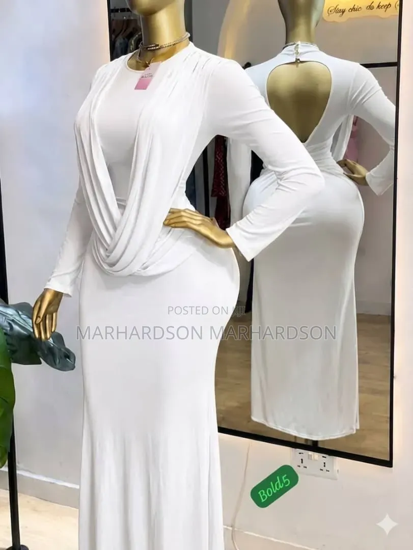 Draped Cris Cross Open Back Designs Dress
