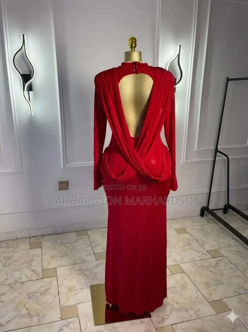 Draped Cris Cross Open Back Designs Dress