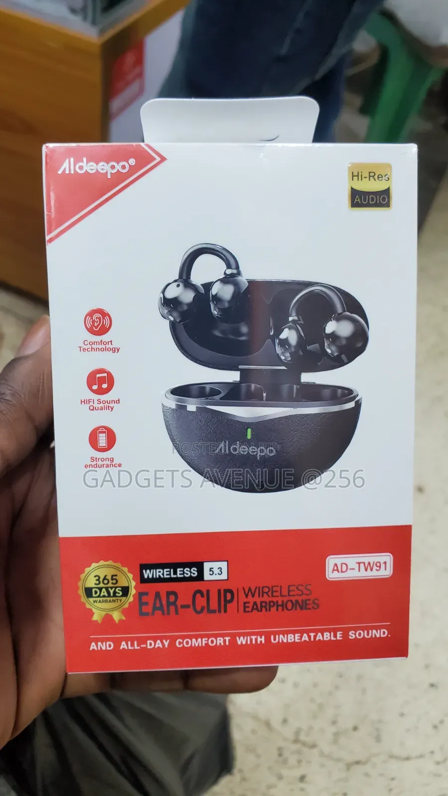 Aldeepo AD-TW91 Wireless Ear-Clip Earbuds