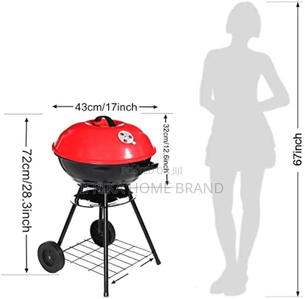 17 Inch Portable Round Charcoal Kettle Barbecue Grill for Charcoal