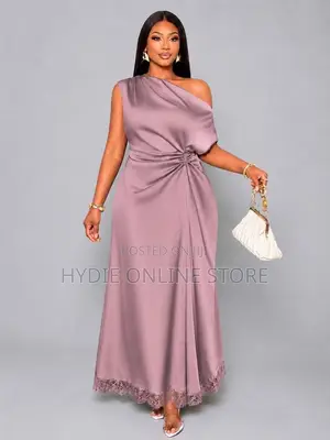 Ladies Armless Long Purple Dress