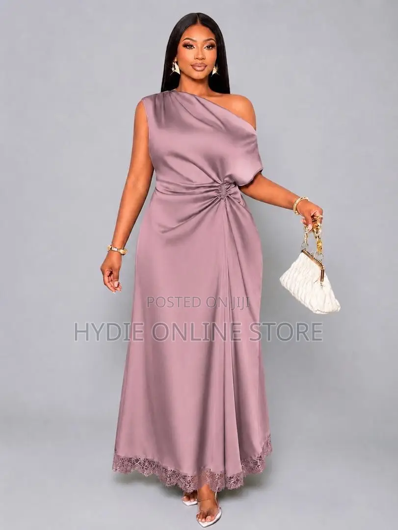 Ladies Armless Long Purple Dress