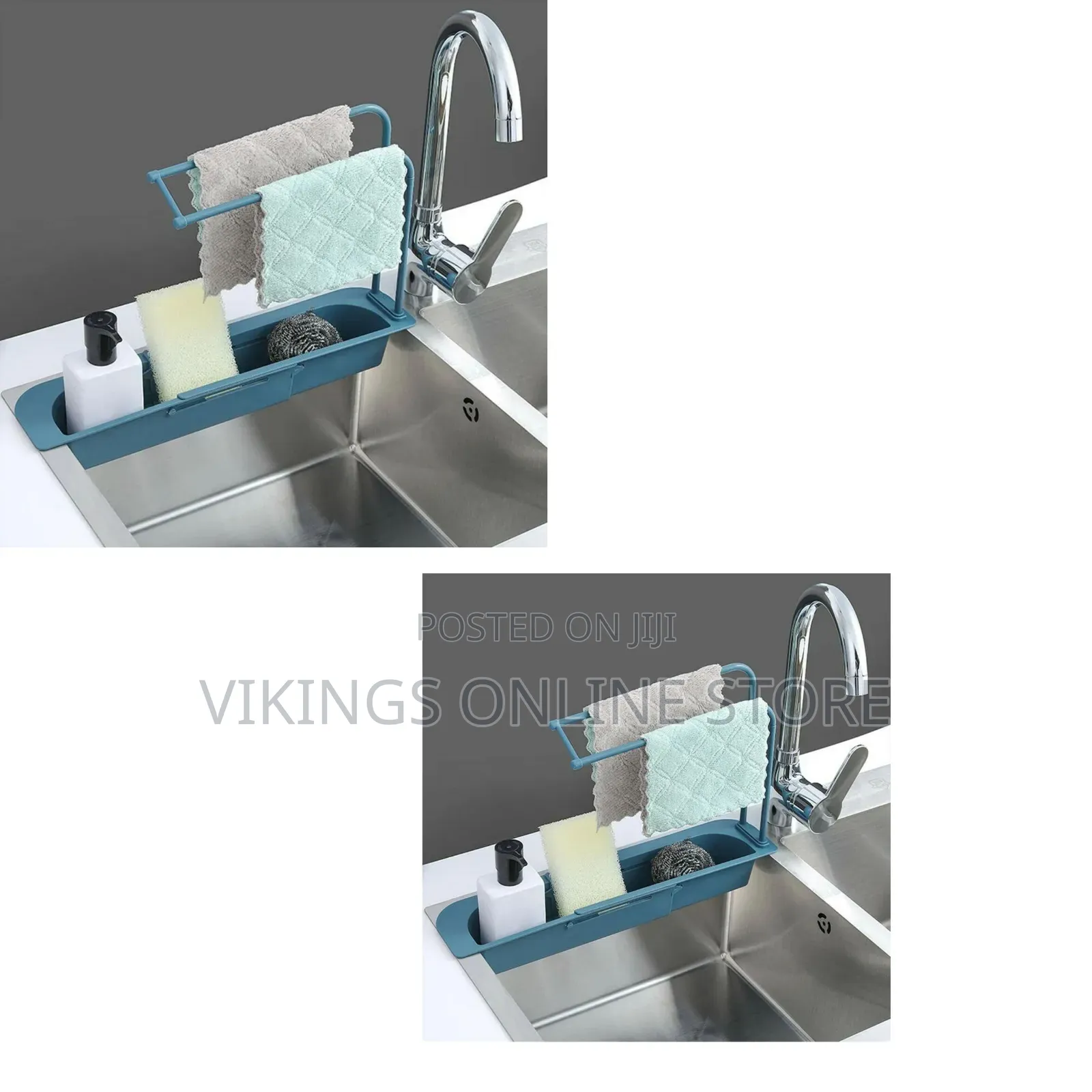 Telescopic Sink Organizer Designed to Hold Sponges, Soap
