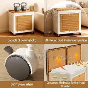 95l Plastic Storage Cabinet With Wheels, Stackable Storage Boxes