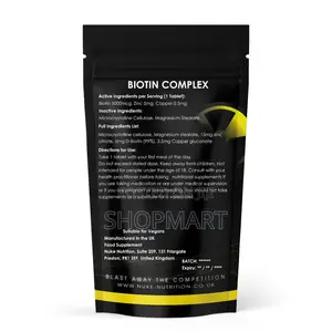 Biotin Zinc Copper Tablets Hair Growth Healthy Skin and Nails Vegan
