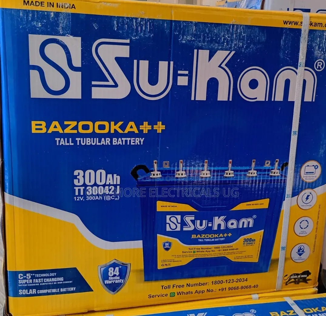 SU-KAM Tall Tubular Battery 200ah/12volts