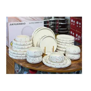 24Pc Cherry Finished Dinner Set
