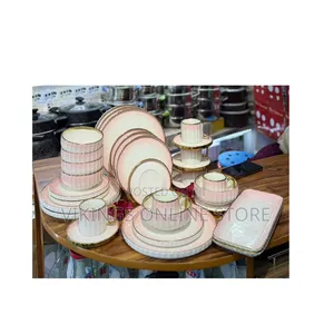 32pc Pink Camouflage Dinner Set