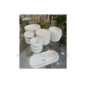 25pc Ribbed Pure White Dinner Set