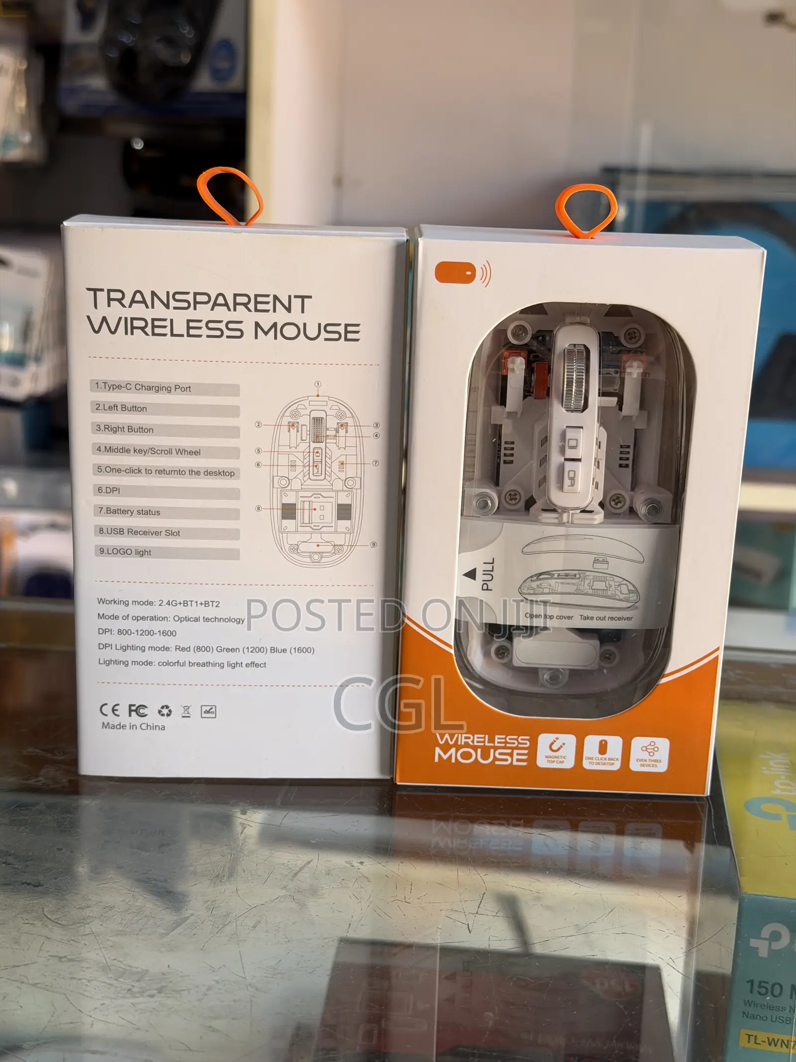 Rechargeable Transparent Wireless Mouse
