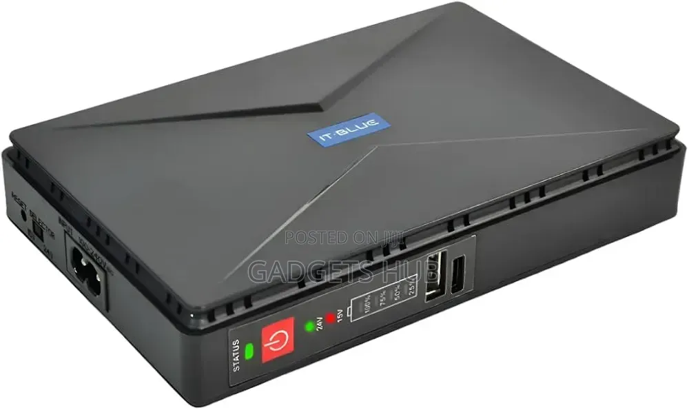 Mini UPS DC 2600mAh × 4 Cells, Dual Voltage, for Router, Modem, IP