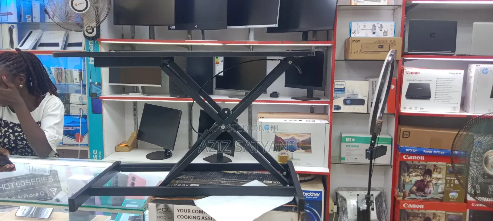 Deak Converter Sit Stand Desk Table Workstation Fits Dual Monitor