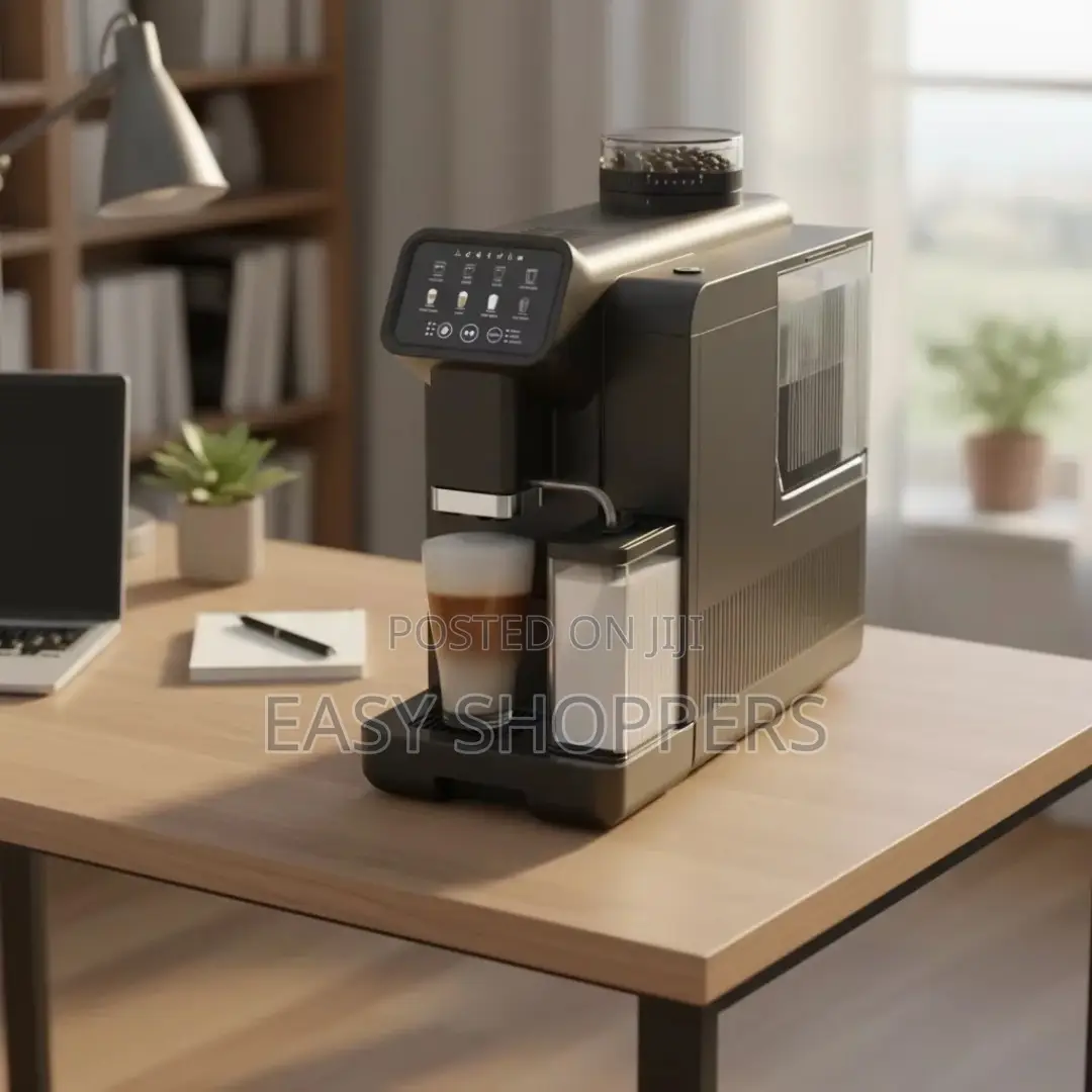 Modern, Matte Black Fully Automatic Espresso Coffee Machine