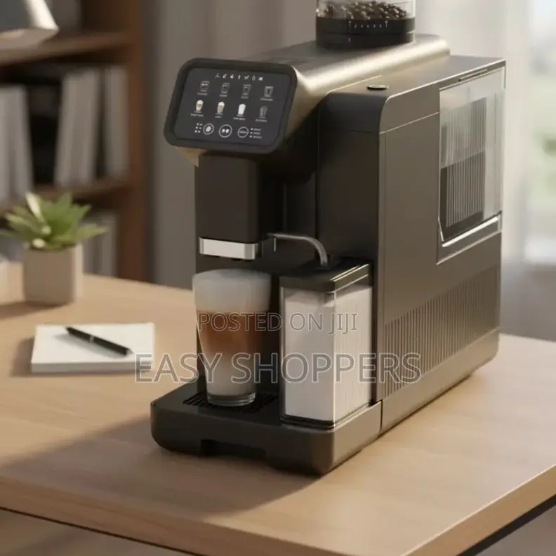 Modern, Matte Black Fully Automatic Espresso Coffee Machine