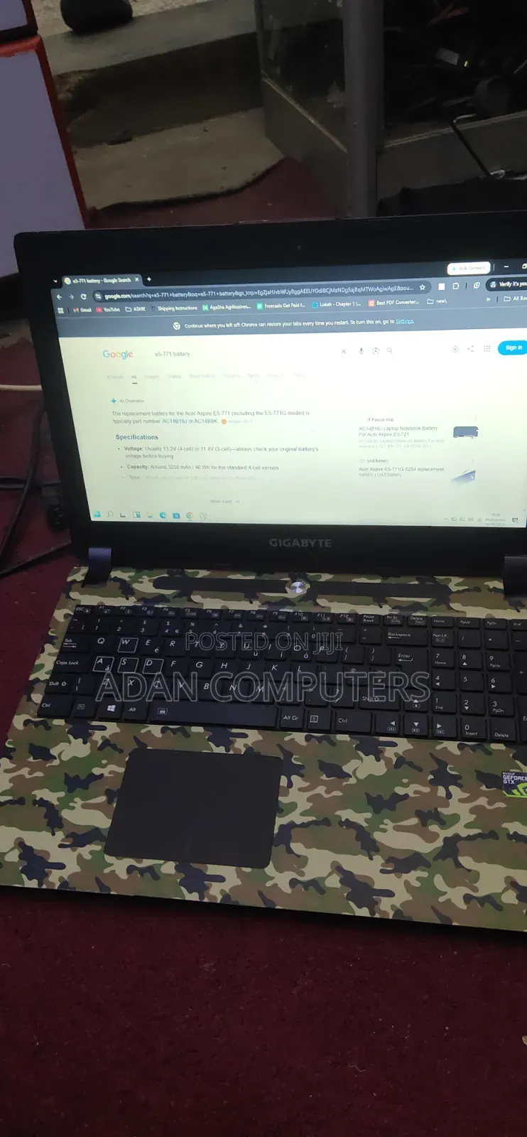 Laptop Gigabyte P35X v7 8GB Intel Core i7 SSD 256GB