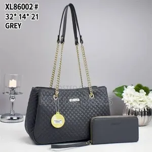 Quilted Handbag Matching Wallet 2-Piece Set