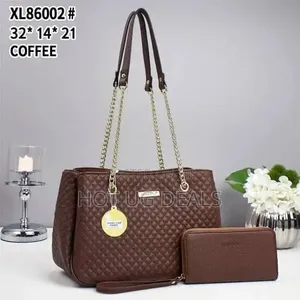 Quilted Handbag Matching Wallet 2-Piece Set