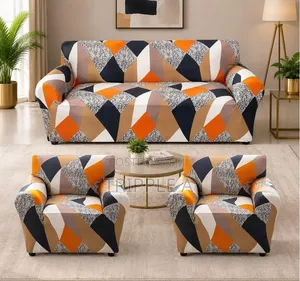 Geometric Print Stretch Sofa Cover Set ( 7 Seater)