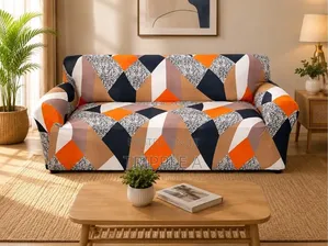 Geometric Print Stretch Sofa Cover Set ( 7 Seater)
