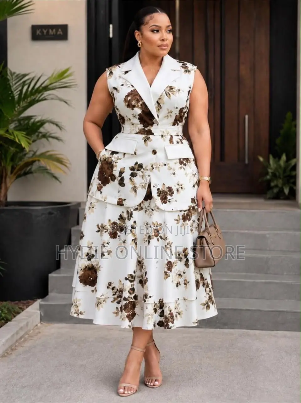 Sleeveless Office Short Round Two Piece