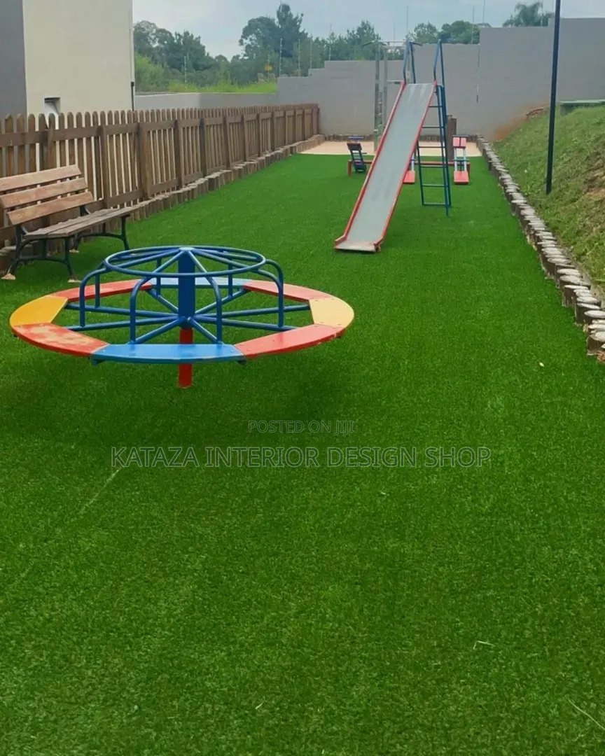 Kids Playing Ground Green Grass Carpet