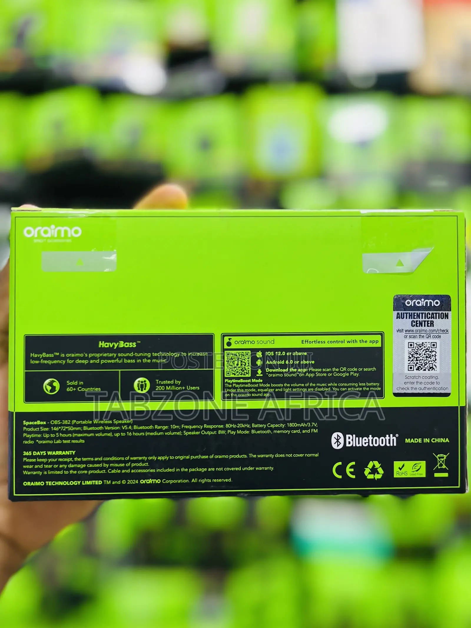 Oraimo SpaceBox OBS-382 8W Bluetooth Speaker With HavyBassTM
