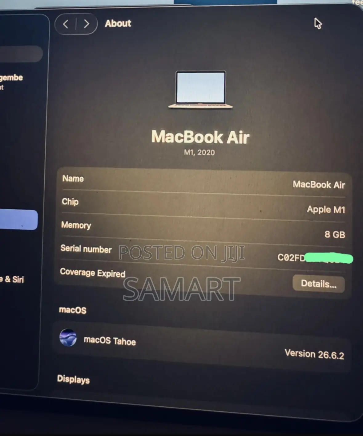 Laptop Apple MacBook Air 8GB Apple M1 HDD 256GB