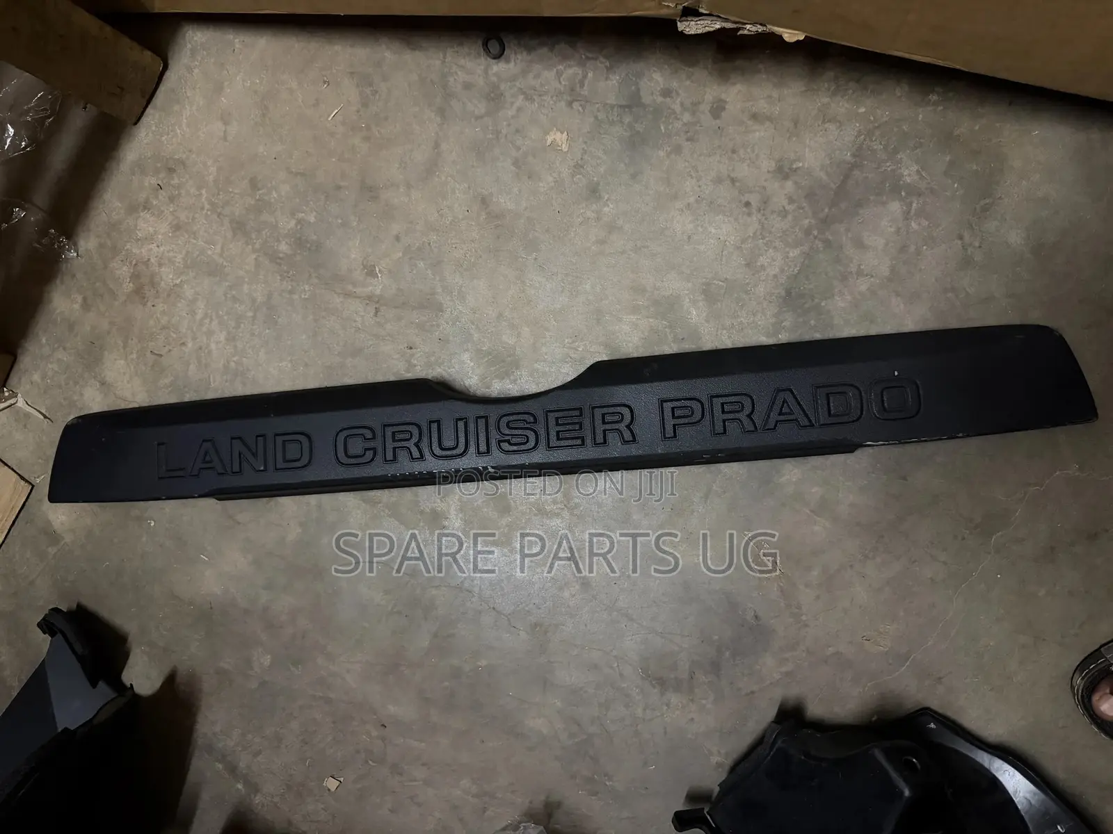 Matte Black Rear License Plate Garnish for Landcruiser Prado 150