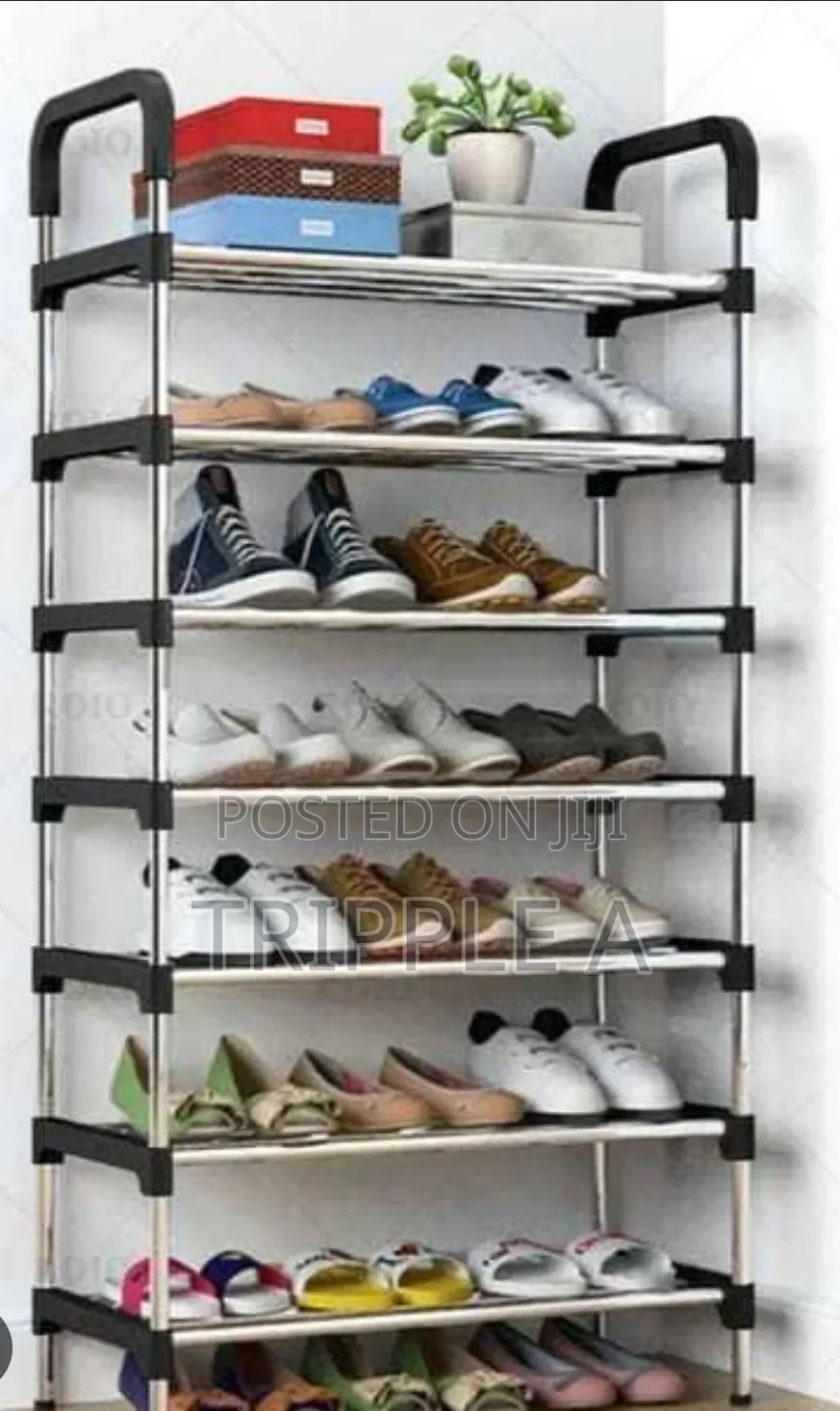 7 Layer Solid Steel Shoe Rack