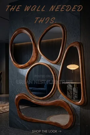 3D Wooden Wall Mirrors